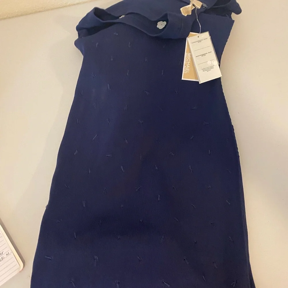 Michael Kors Blue and White Bodycon Dress Women Size XS